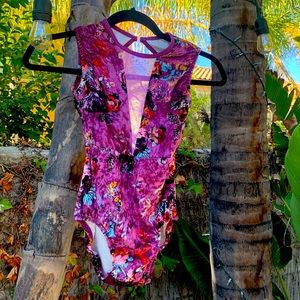 Chelsea B dance floral leo. Adult small